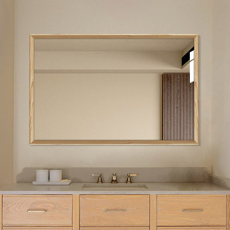 Pine Wood Waterproof Bathroom Wall Mirror