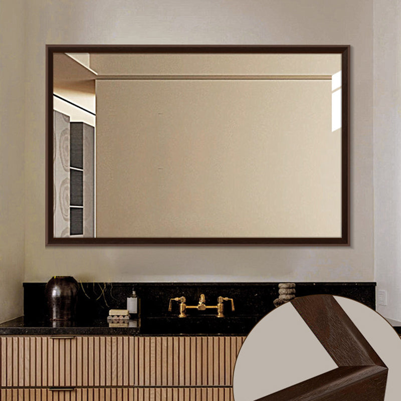 Pine Wood Waterproof Bathroom Wall Mirror