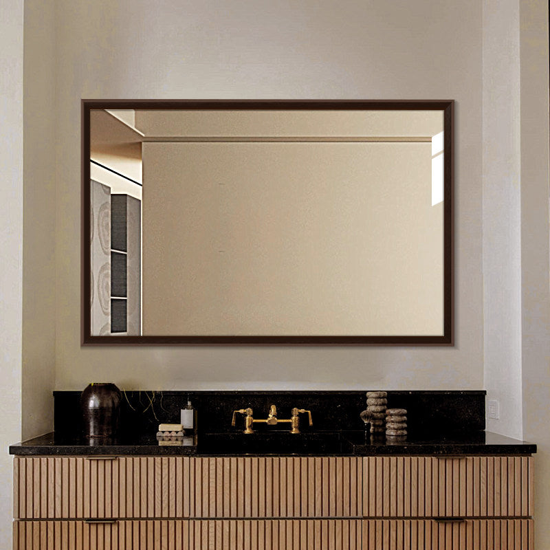 Pine Wood Waterproof Bathroom Wall Mirror