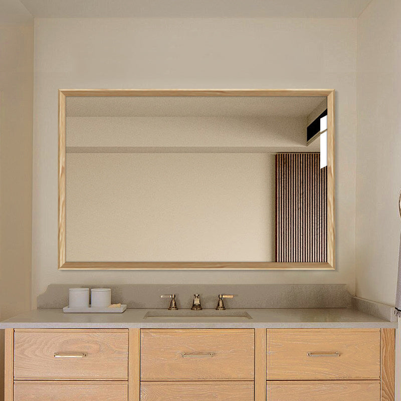 Pine Wood Waterproof Bathroom Wall Mirror