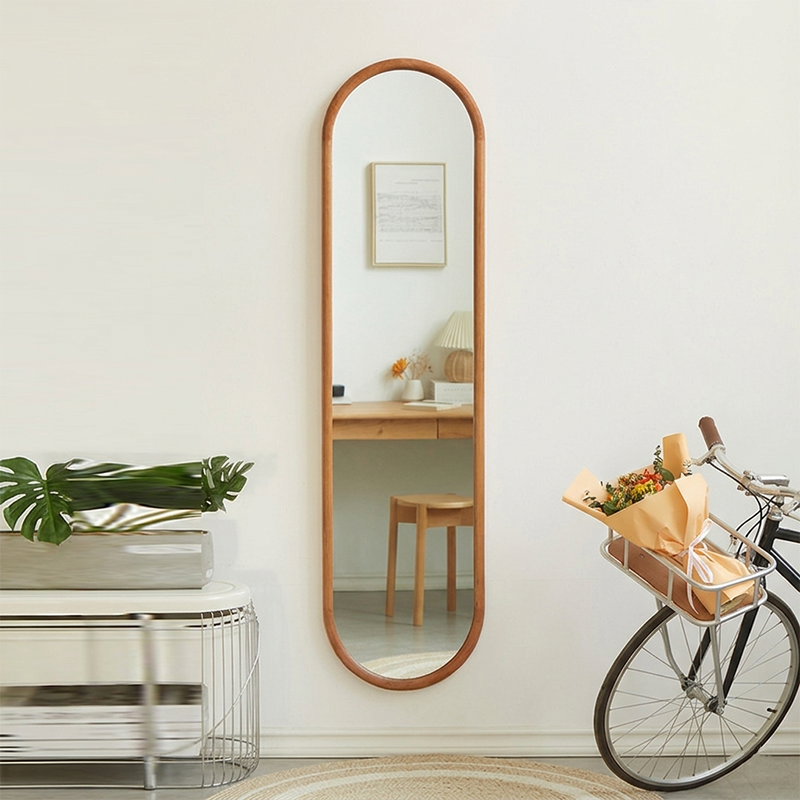 Nordic Oval Wood Wall & Floor Mirror