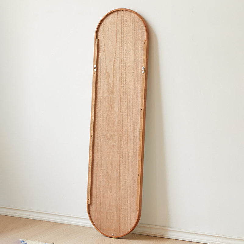 Nordic Oval Wood Wall & Floor Mirror