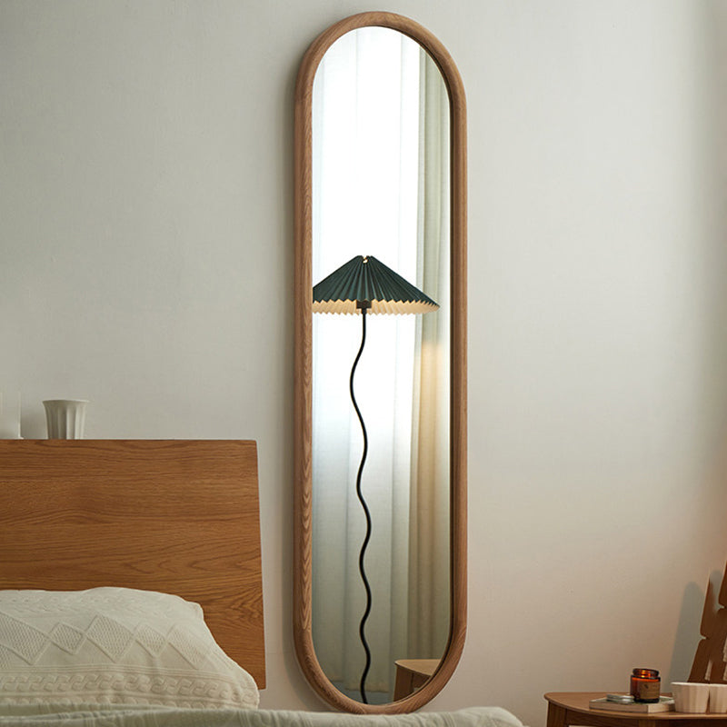 Nordic Oval Wood Wall & Floor Mirror