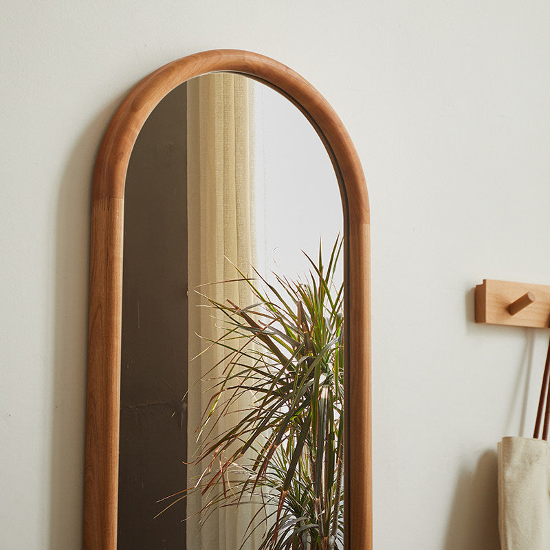 Nordic Oval Wood Wall & Floor Mirror