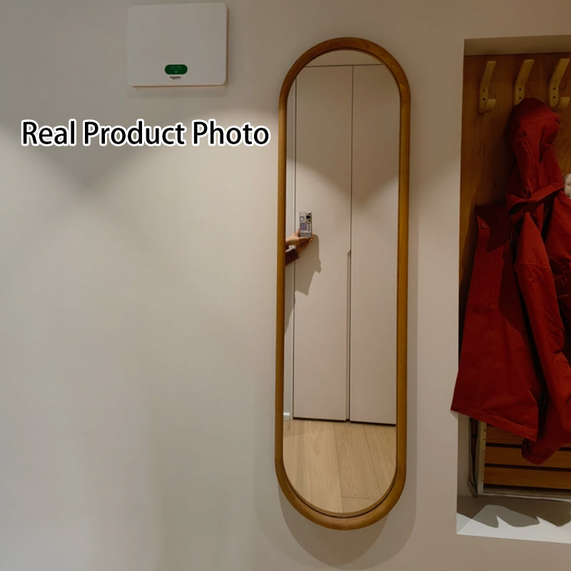 Nordic Oval Wood Wall & Floor Mirror