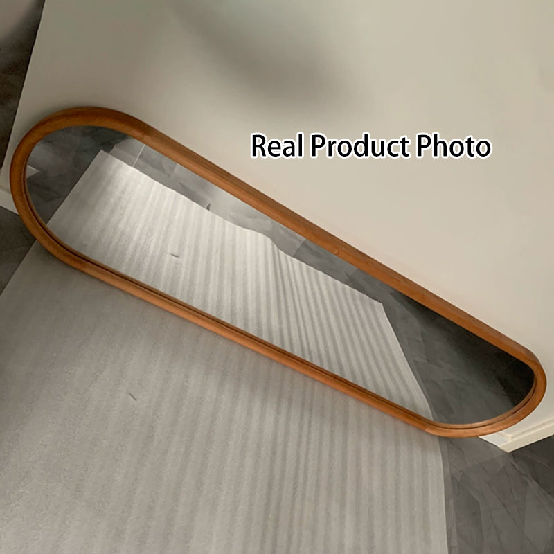 Nordic Oval Wood Wall & Floor Mirror