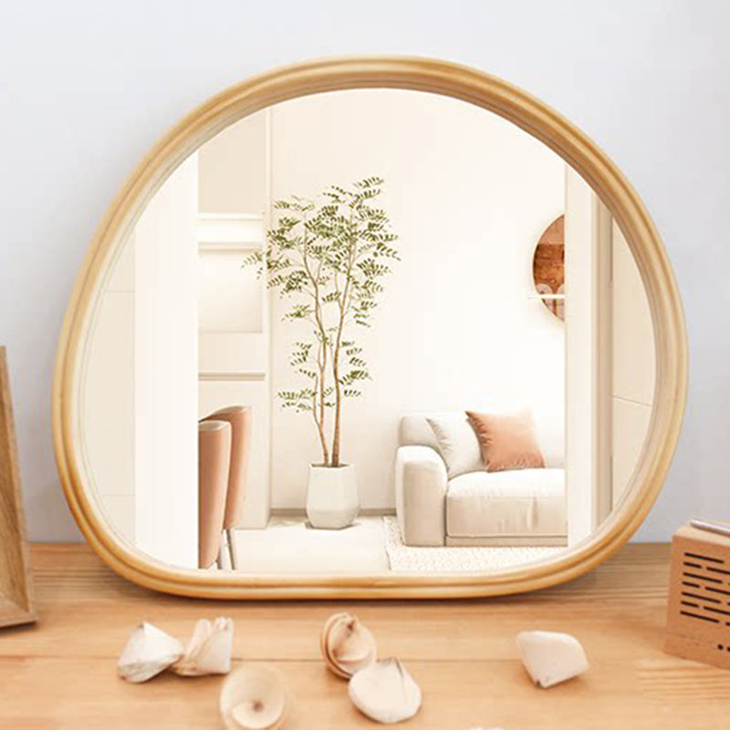 Oval Wood Wall & Vanity Mirror