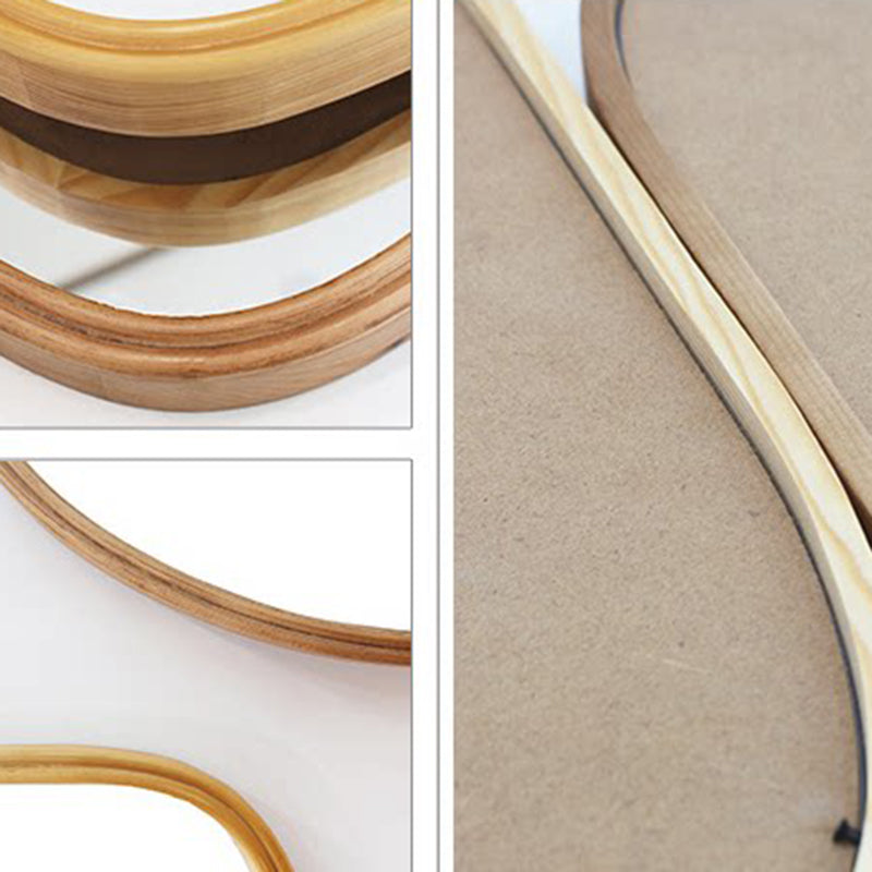 Oval Wood Wall & Vanity Mirror