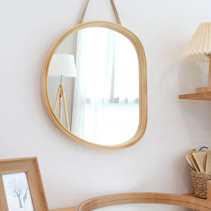 Oval Wood Wall & Vanity Mirror