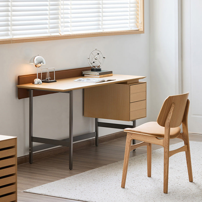 White Oak 2-Drawer Desk