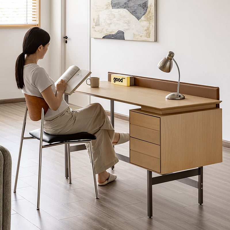 White Oak 2-Drawer Desk