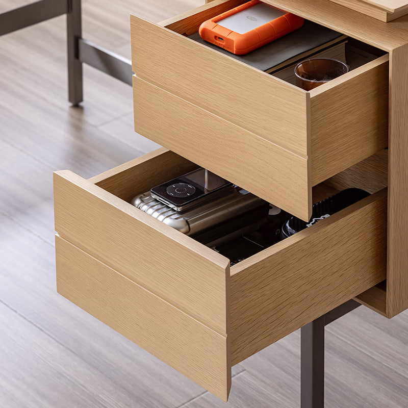 White Oak 2-Drawer Desk
