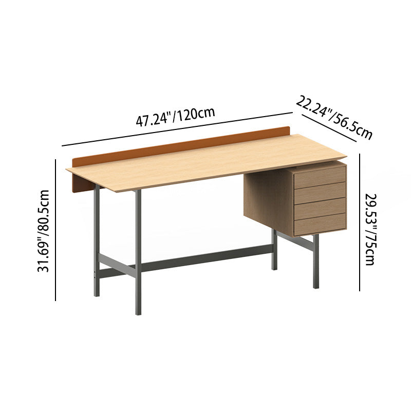 White Oak 2-Drawer Desk