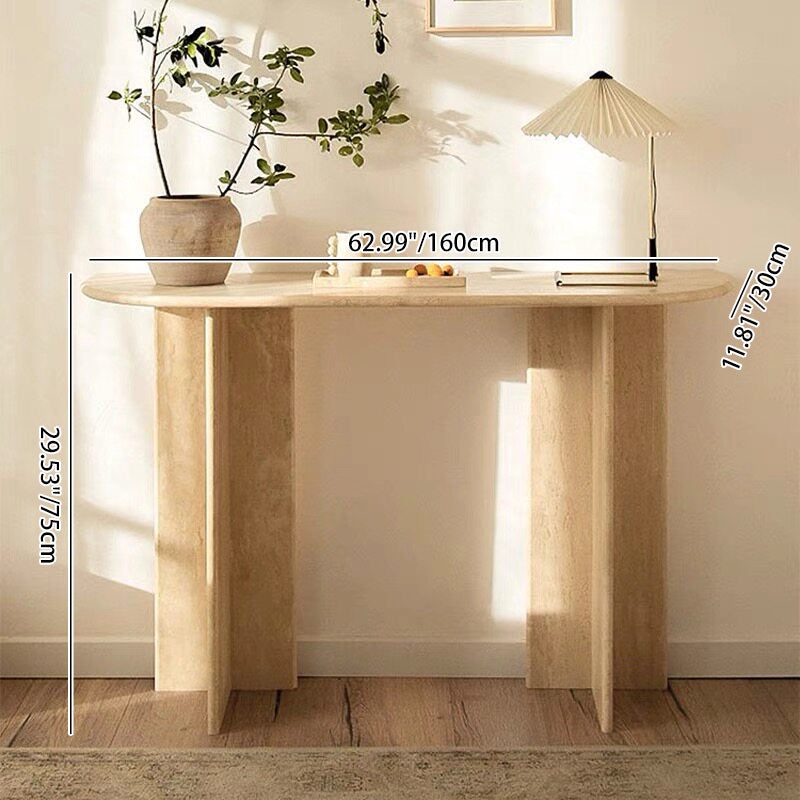 Travertine Console Table