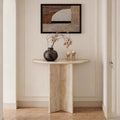 Travertine Half Moon Console