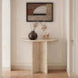Travertine Half Moon Console