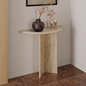 Travertine Half Moon Console