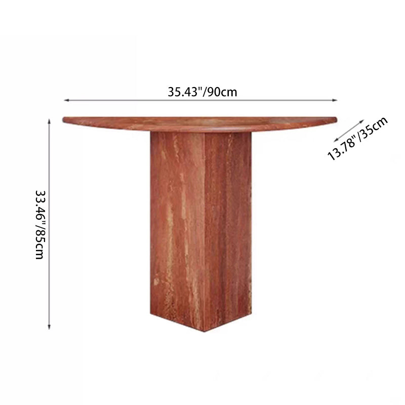 Travertine Half Moon Console