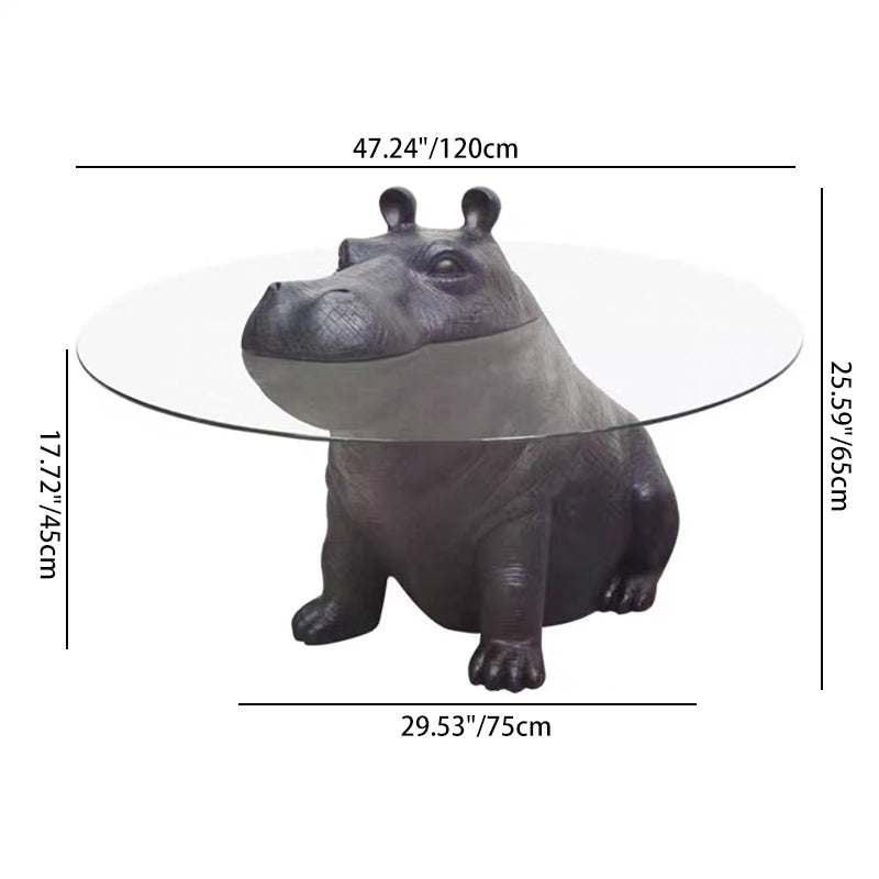 Hippo Sculptural Glass Coffee Table