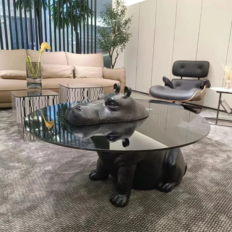 Hippo Sculptural Glass Coffee Table