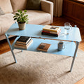 Iron 2-Tier Blue Storage Shelf