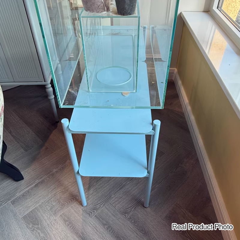 Iron 2-Tier Blue Storage Shelf