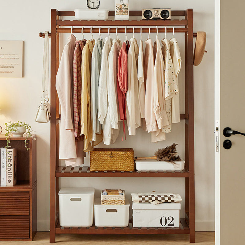 Modern Wood Coat Rack Hall Tree 3-Tier
