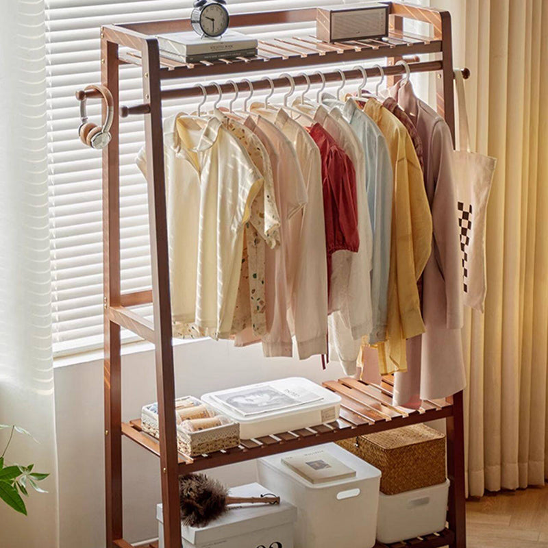 Modern Wood Coat Rack Hall Tree 3-Tier