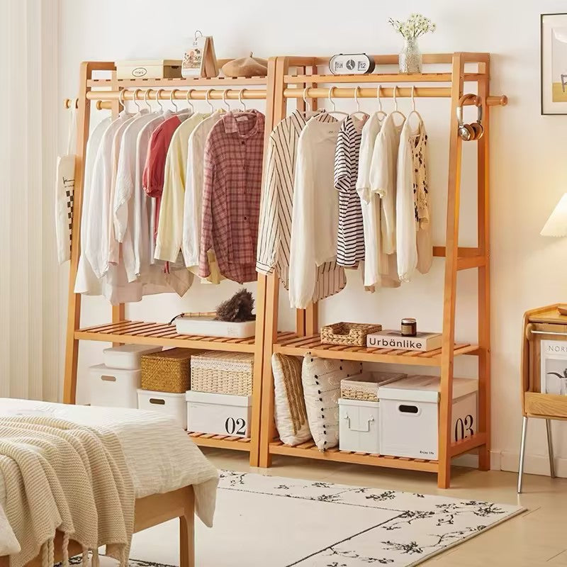 Modern Wood Coat Rack Hall Tree 3-Tier