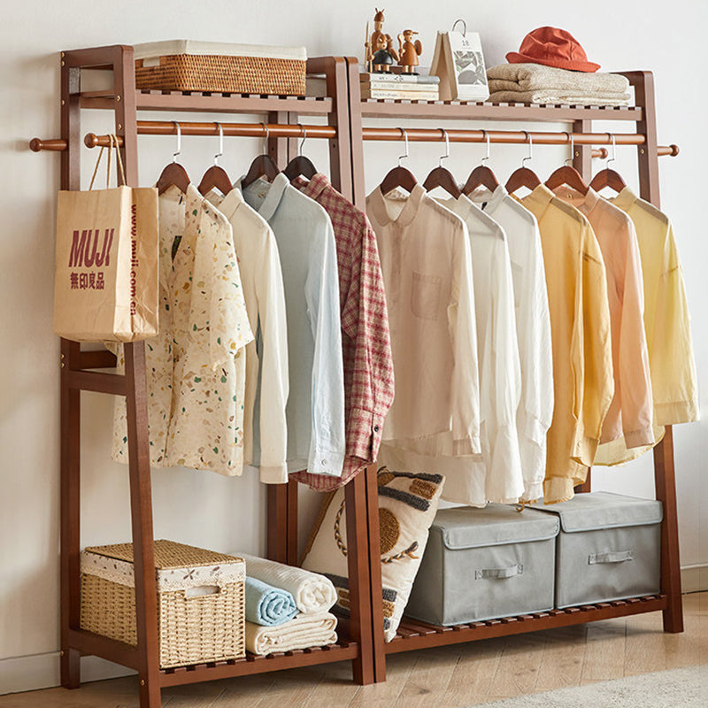 Modern Wood Coat Rack Hall Tree 3-Tier