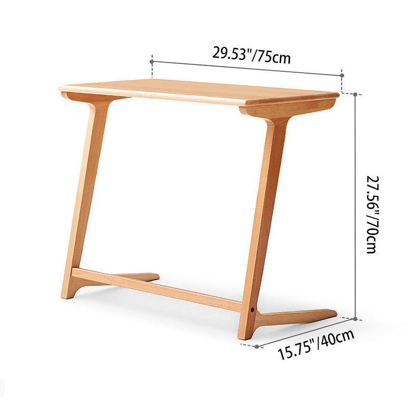 Solid Oak C-Shaped Side Table