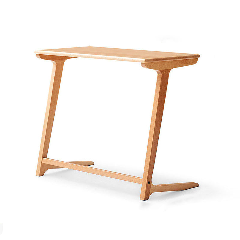 Solid Oak C-Shaped Side Table