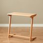 Solid Oak C-Shaped Side Table
