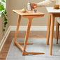 Solid Oak C-Shaped Side Table