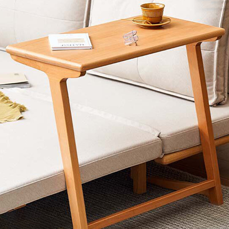 Solid Oak C-Shaped Side Table