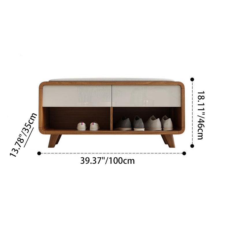 Nordic 2-Tier Cushioned Shoe Storage Bench