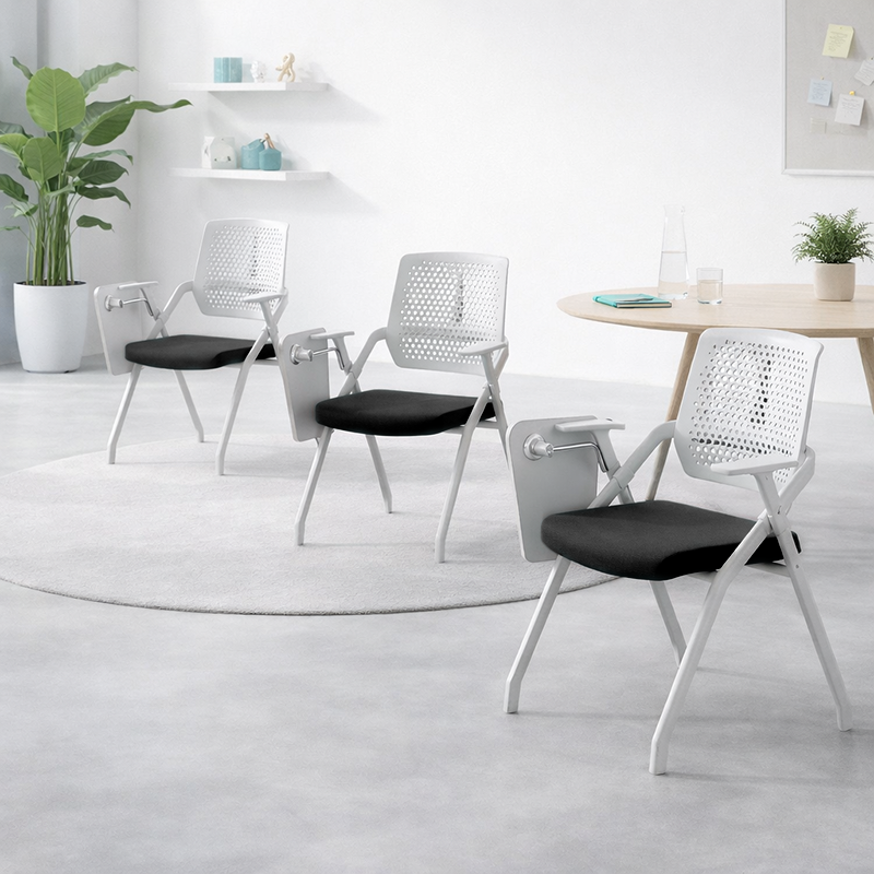 Folding Office Chair with Writing Tablet