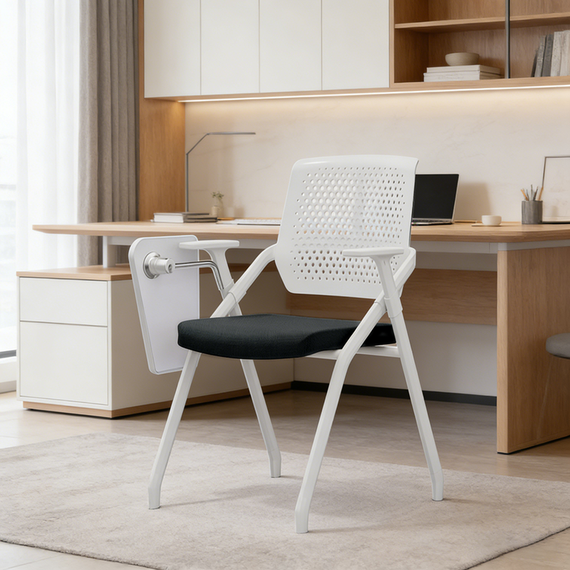 Folding Office Chair with Writing Tablet