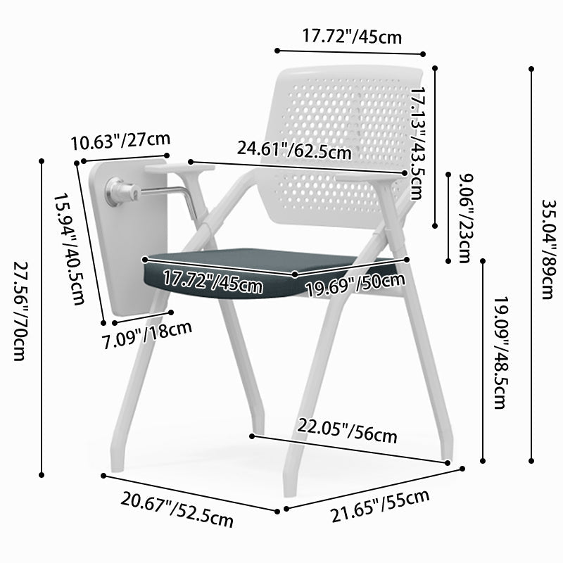 Folding Office Chair with Writing Tablet