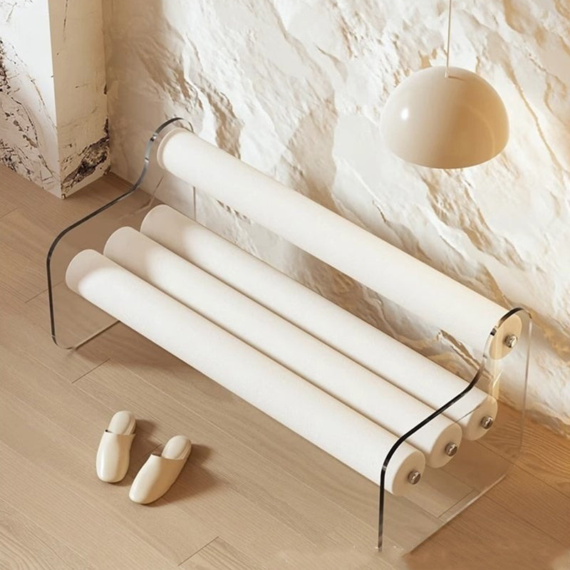 Velvet Backrest Shoe Bench