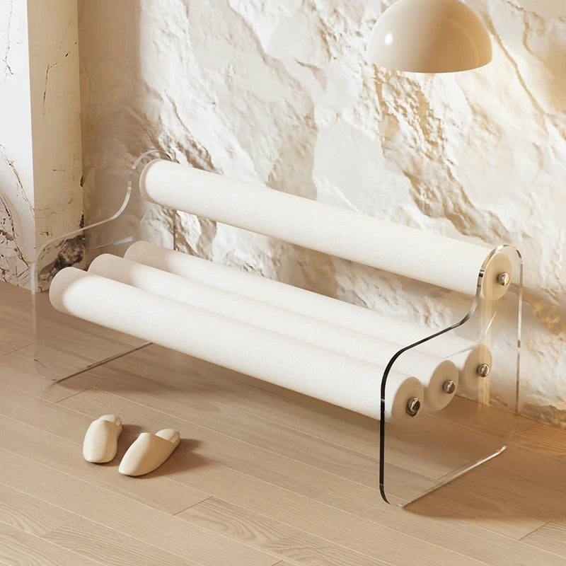 Velvet Backrest Shoe Bench