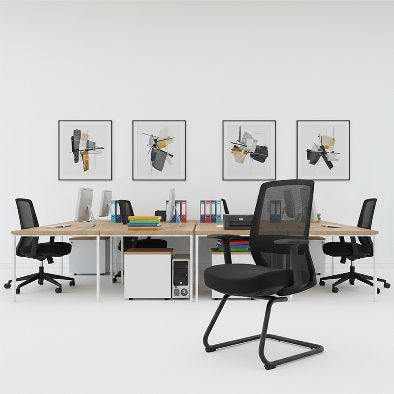 Black Mesh Reception Conference Chair