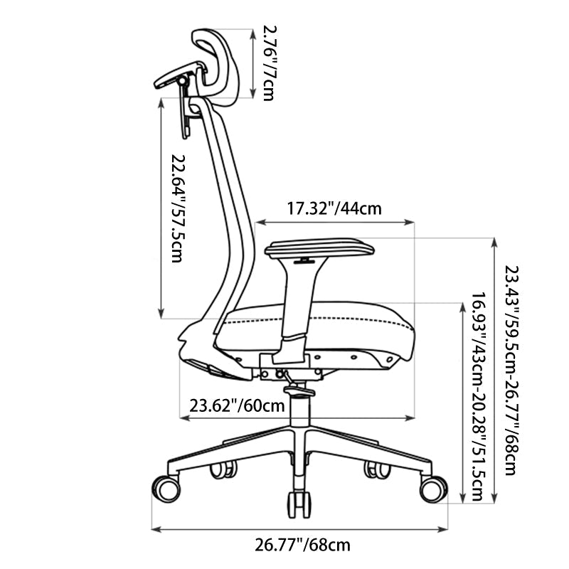 Ergonomic 4D Headrest Mesh Office Chair