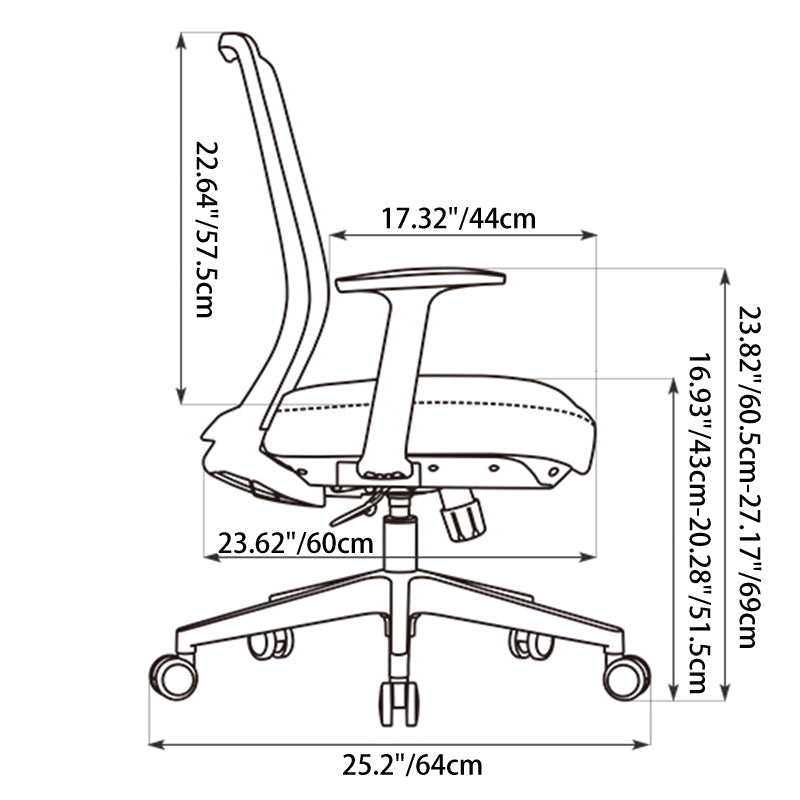 Gray Mid-Back Mesh Office Chair