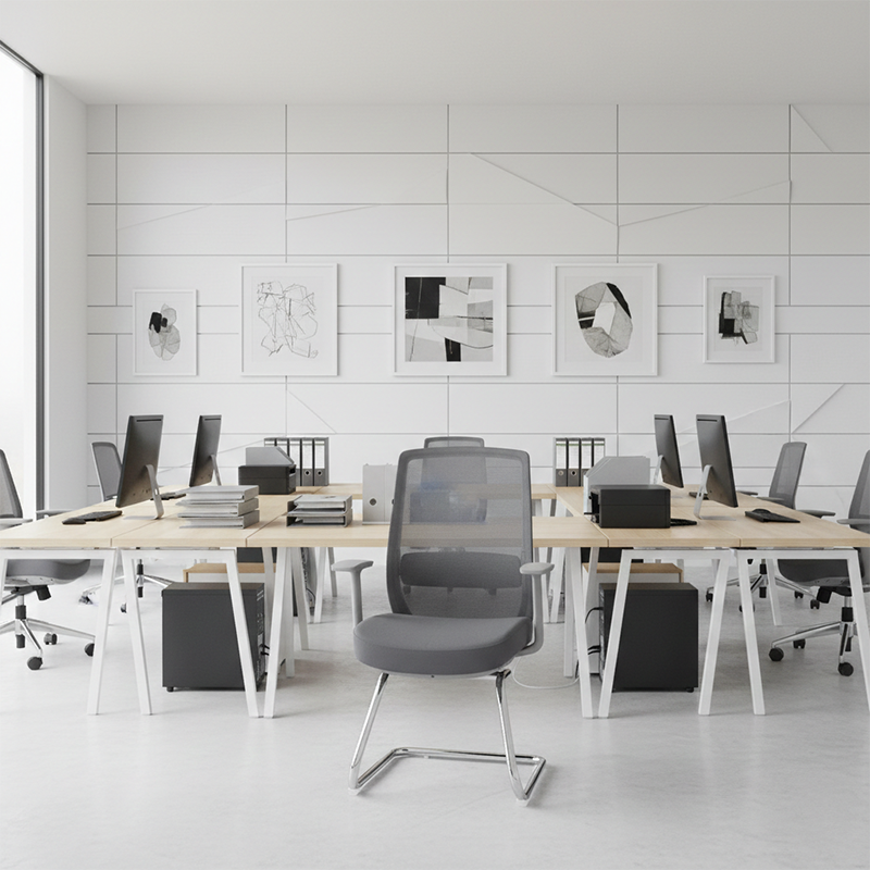 Gray Mesh Reception Visitor Chair