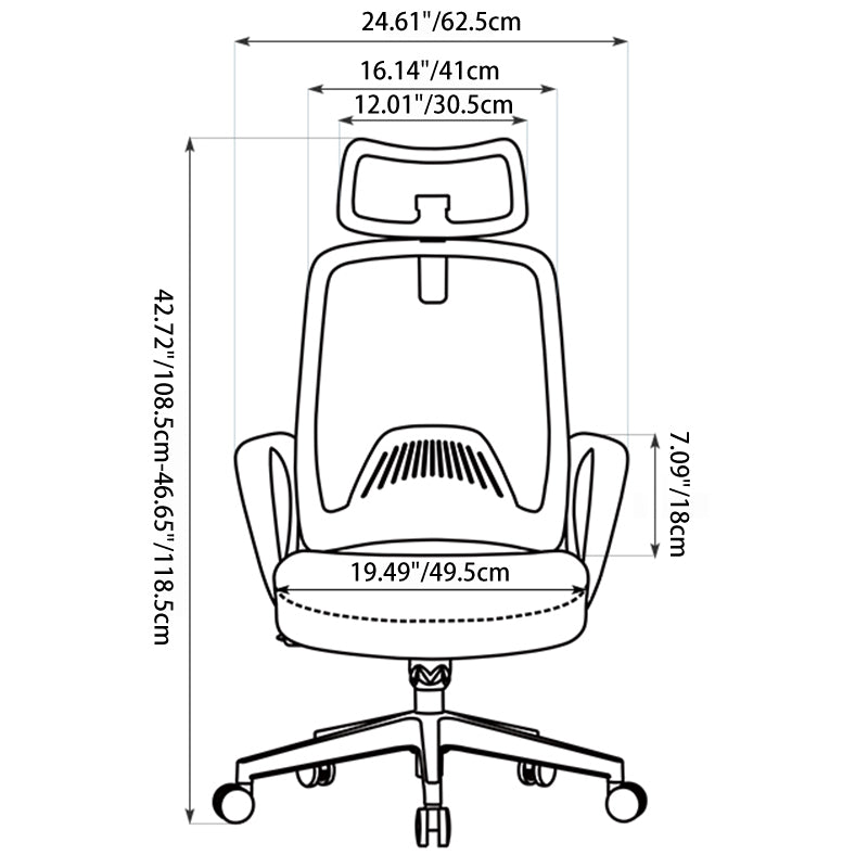 High-Back Adjustable Headrest Desk Chair
