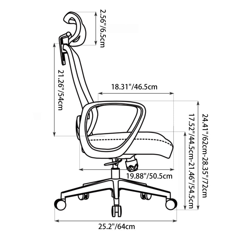 High-Back Adjustable Headrest Desk Chair