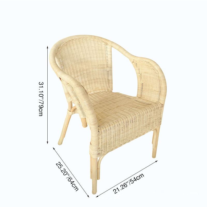 Handwoven Rattan Farmhouse Dining Chair
