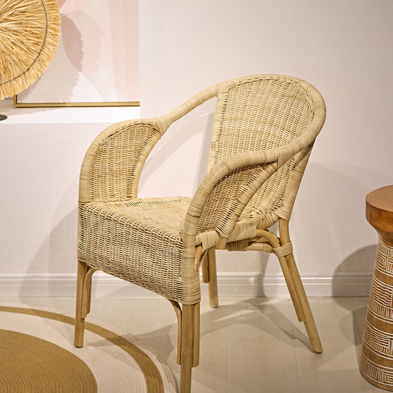 Handwoven Rattan Farmhouse Dining Chair