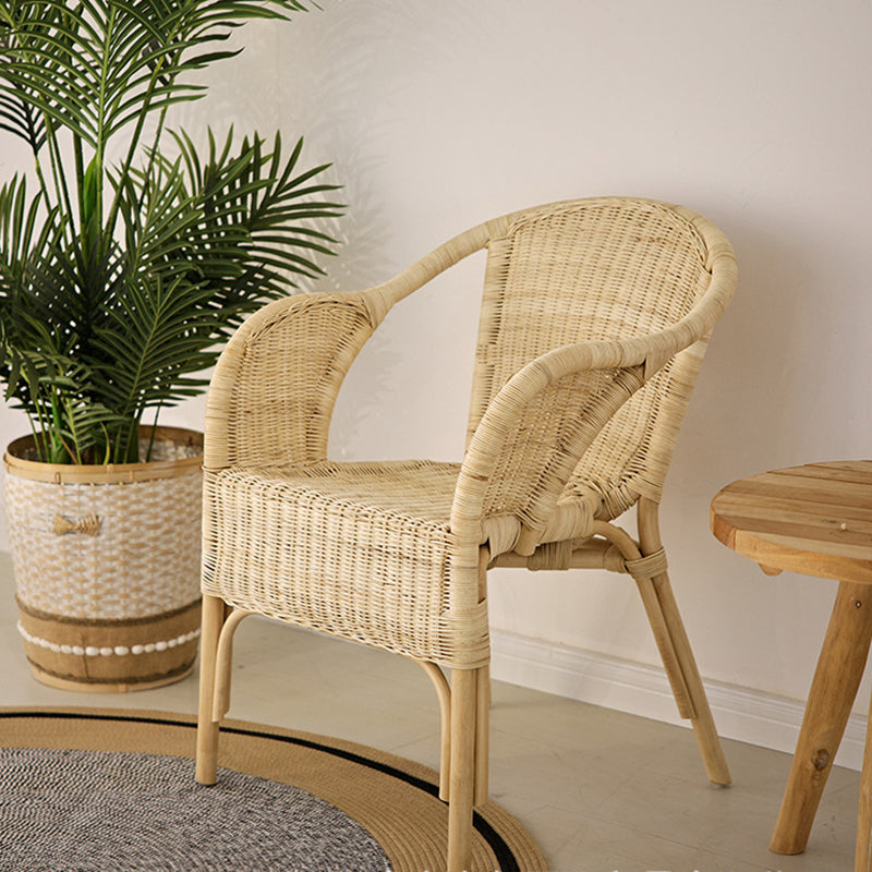 Handwoven Rattan Farmhouse Dining Chair